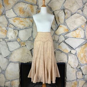 Lauren Ralph Lauren Silk Cotton Godet Midi Skirt Buttercream Paisley | 16